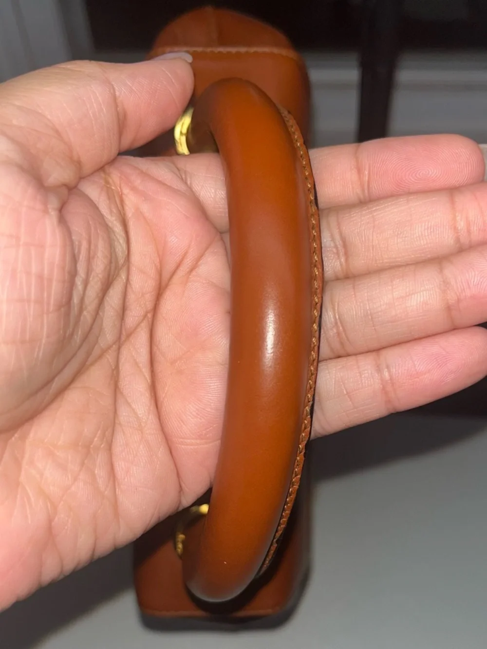 Salvatore Ferragamo Vintage Caramel Leather Top-Handle Bag with Silk Scarf (COA) - Picture 12 of 16